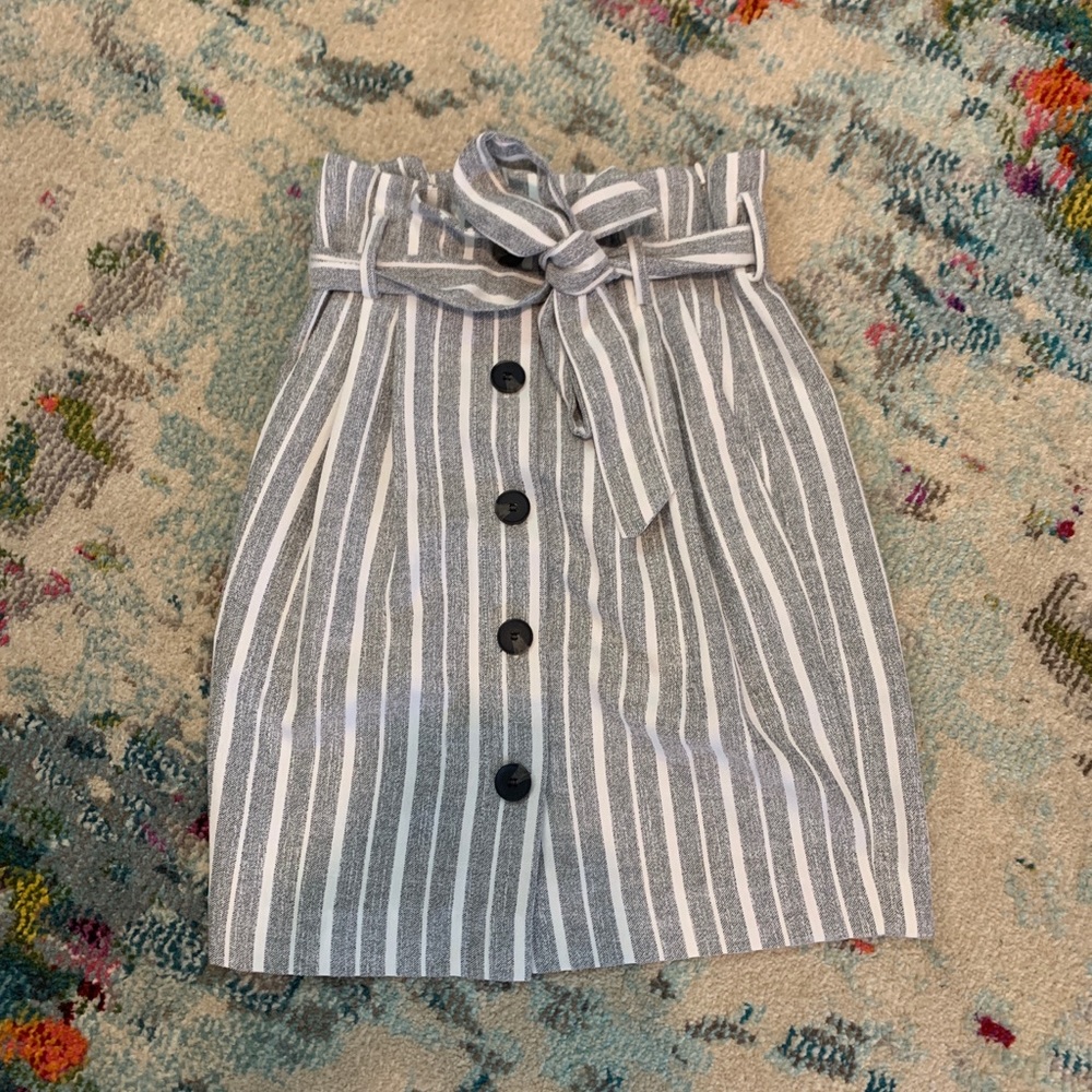 H&M Striped Button Down Pencil Skirt